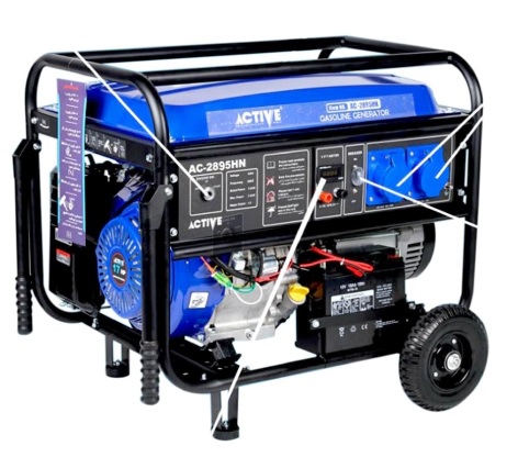 موتور برق بنزینی اکتیو 9.5 کیلووات مدل AC-2895HN استارتی